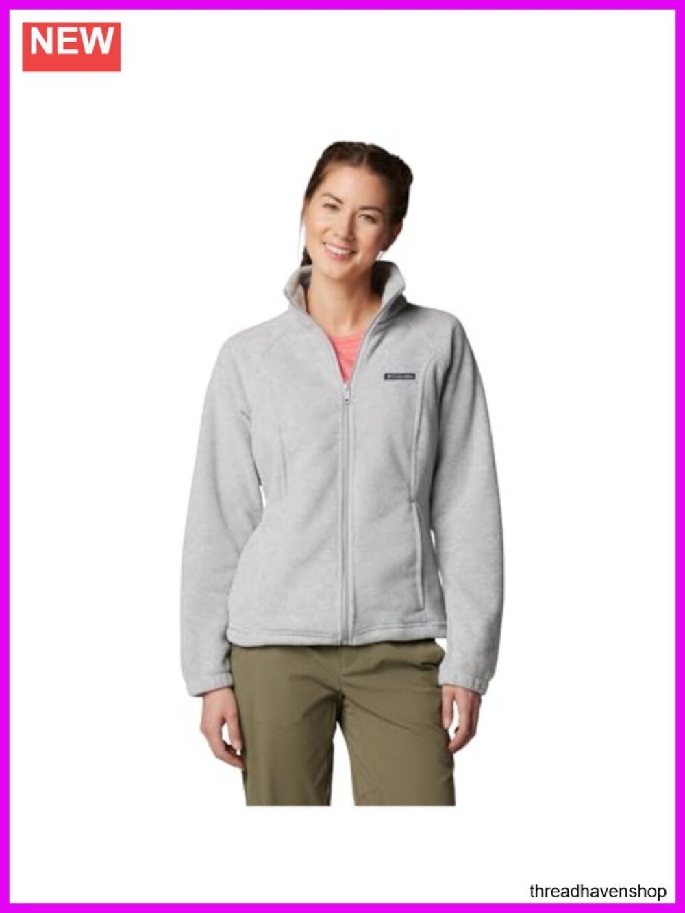 Women's Full Zip Fleece Jacket with Zippered Pockets